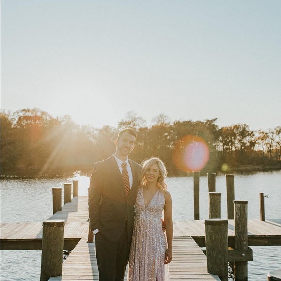 Maxi-length lavender sparkle dress - Picture 2 of 2